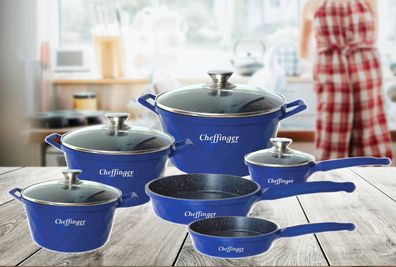 12-Teilig Kochtopf Set Induktion Kochtöpfe Diamant Topf Induktion Alu Guss Töpfe