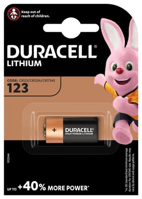 Duracell - CR 123 A / CR123A / DL 123 - 3 Volt 1400mAh Lithium