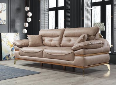 Moderner Beiger Dreisitzer Luxus Wohnzimmer Möbel Sofa 3-Sitzer Couch