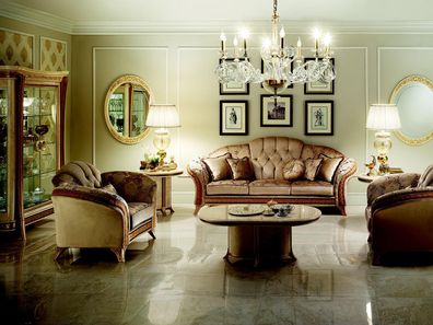 Luxus Klasse 3 + 1 + 1 Italienische Möbel Sofagarnitur Couch Sofa Neu arredoclassic™
