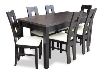 Esszimmer Design Möbel Stuhlgruppe Tisch 6 Lehn Stühle Set Garnitur Neu 7 tlg