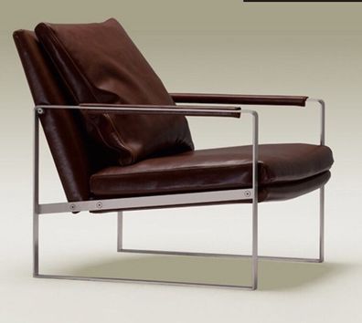 Sessel Design Couch Sofa Relax Braun Leder Lounge Club Polster Sitzer Luxus Neu