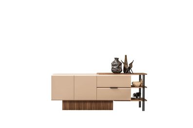 Anrichte Sideboard Holzschrank Kommode Schrank Holz Beige Moderne