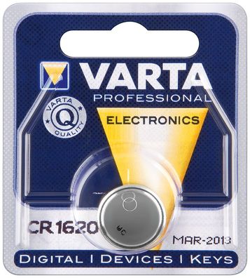 Varta - CR1620 / 6620 - 3 Volt 70mAh Lithium Knopfzelle