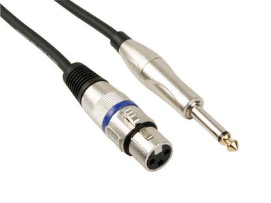 Professionelles XLR-KABEL, XLR-BUCHSE AUF 6.3mm-MONO-KLINKENSTECKER (6m)