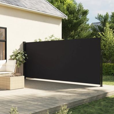 vidaXL Seitenmarkise Ausziehbar Schwarz 160x500 cm