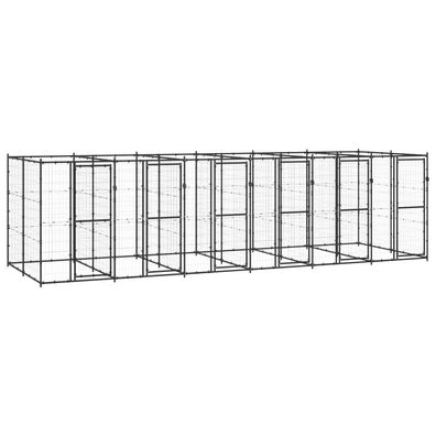 vidaXL Outdoor-Hundezwinger Stahl 14,52 m²