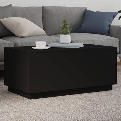 vidaXL Couchtisch mit LED-Leuchten Schwarz 90x50x40 cm