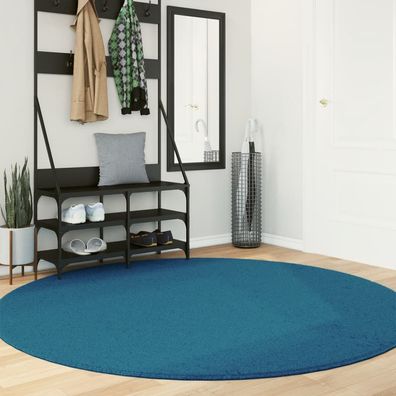 vidaXL Teppich OVIEDO Kurzflor Türkis Ø 200 cm