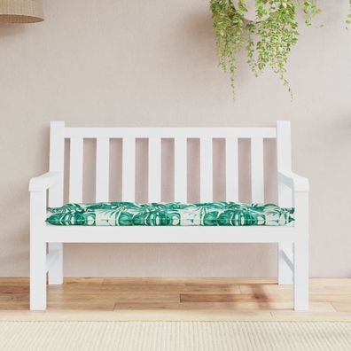 vidaXL Gartenbank-Auflage Blattmuster 120x50x7 cm Oxford-Gewebe