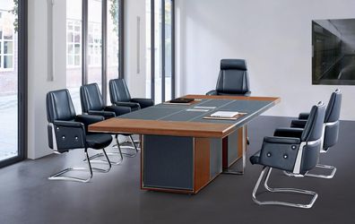 Moderner xxl Büro Konferenztisch Tische Holz Esszimmer Besprechungs Tisch 320cm