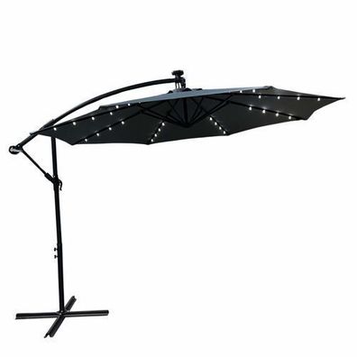 Garten-Sonnenschirm MILIN LED Beleuchtung Dunkelgrau 12,7 kg L300 x B300 x H245 cm