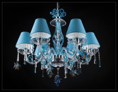 Bohemia Modern Kronleuchter Leuchte Decken Leuchte Leuchter Kristall Blaue Lampe