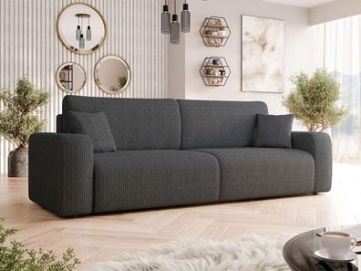 Sofa Piano Cord mit zwei Bettkästen und Schlaffunktion Polstersofa Polstercouch