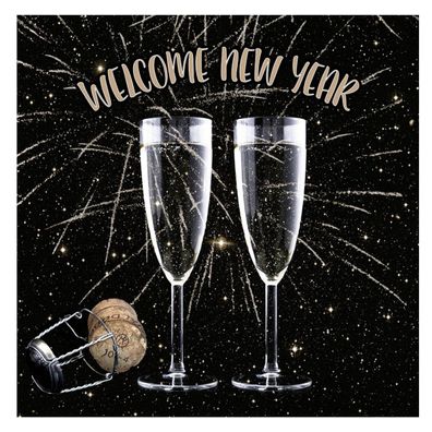 Papstar Servietten Welcome New Year 3 lagig 33x33 cm 20 Stück