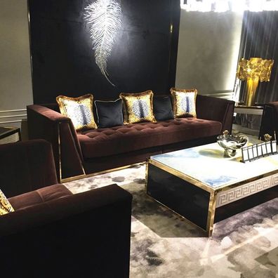 Dreisitzer Couch Polster Design Sofa Moderne 3er Sitz Sofas Zimmer Möbel Medusa