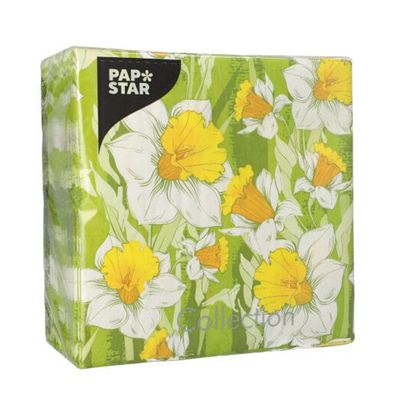 Papstar Servietten Narciso Frühlingsmotiv 3 lagig 33x33cm 100 Stück