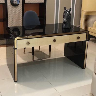 Design Tisch Sekretär Luxus Schreib Büro Möbel Metall Hochglanz Tische Office