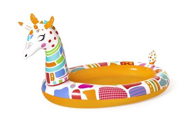 Bestway Planschbecken Giraffe 266x157x127cm 220L Kinderpool mit Wassersprinkler