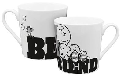 Peanuts Tasse Snoopy + Charlie Brown Be a friend - Porzellan Kaffee Tee