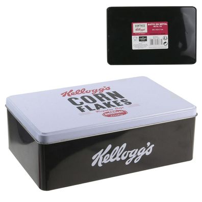 Kelloggs Cornflakes - Blechdose black 20x13x7cm - Retro Style