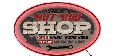 Dads Hot Rod Shop LED Licht / /eon - ca. 44 x 23 cm - neu + ovp