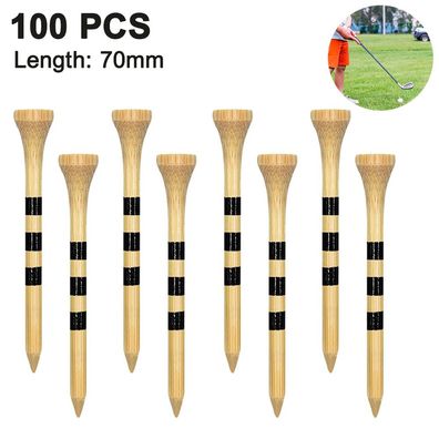 100 Golf Tees Holz - 100 Stéck 70mm / 83mm Bambus white + red 70 mm