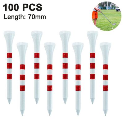 100 Golf Tees Holz - 100 Stéck 70mm / 83mm Bambus white + red 70 mm