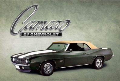 US Blechschild Camaro SS by Chevrolet ca. 43 x 28 cm