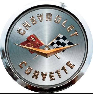 Chevrolet Corvette Gas Cap US Schild rund - 12 inch / ca. 30 cm Durchmesser