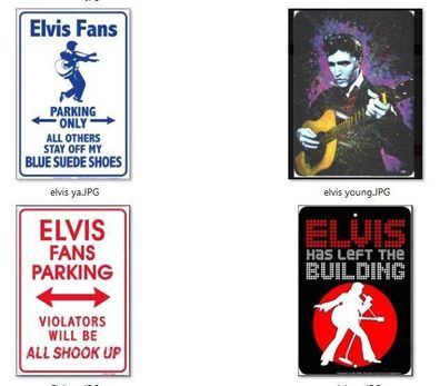 coole US Schilder Elvis Presley - Elvis Parking Only ca. 20 x 30 cm etc