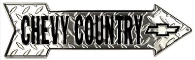 Blechschild Pfeil 50 x 14 cm Chevy Country Chevrolet Riffelblech Design