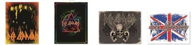 US Blechschild 30x40 Def Leppard - Hysteria Band Skull Union Jack