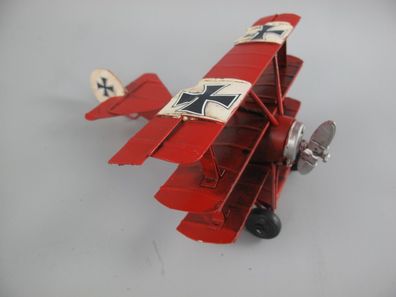 Flieger Blechmodell: Fokker roter Baron Richthofen Dreidecker 16x8 cm Flugzeug