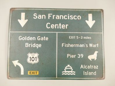 US Strassenschild San Francisco Center 58x43cm Alcatraz Fishermans Wharf Pier 39