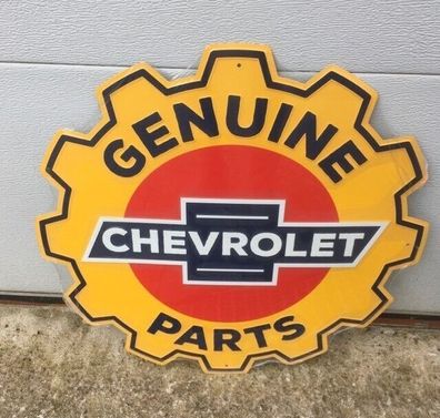 USA XXL US Schild: Chevrolet Genuine Parts - Gear - Durchmesser ca. 60 cm