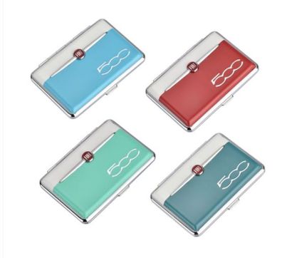 Stylisches FIAT 500 Cinquecento Metall Zigaretten Etui - 4 Farben 9,8x6,5x2cm