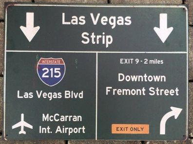 US Strassenschild Las Vegas Strip Freemont Street - 58x43 cm McCarran Airport