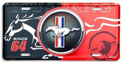 US Nummernschild FORD Mustang since 64 Bullseye - 30x15 cm