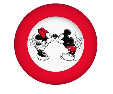 Walt Disney Teller Micky + Minnie Glitter + Kiss Sketch Porzellan