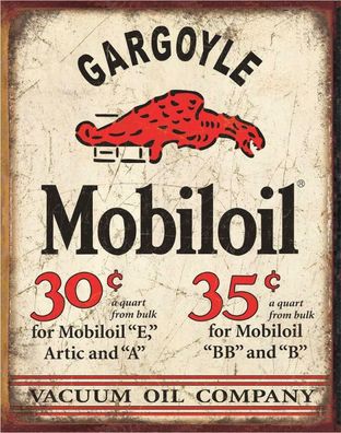 US Blechschild Mobil Gargoyle Motoroil - Vaccum Oil Company 30 x40 cm