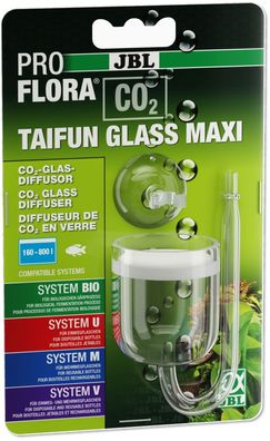 JBL ProFlora CO2 Taifun Glas Maxi -Diffusor für Aquarien 160-800 Liter