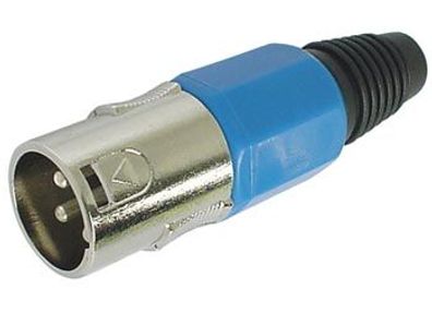 XLR-STECKER - 3-POLIG - Vernickelt - BLAU