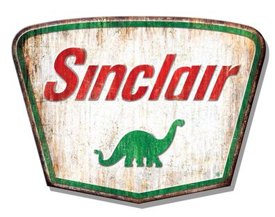 USA Schild Sinclair Dino Oil + Gasoline 58 x 42 cm motivgeprägt