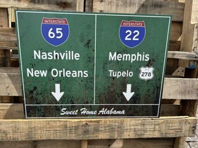 US Strassenschild Interstate 65 Nashville Memphis Sweet home Alabama - 58x43 cm