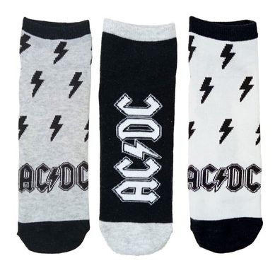 AC/DC Sneaker Socken Herren 3er Pack 58% Baumwolle 40%Polyamid 2%Elastan ACDC