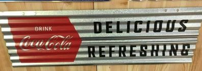 Wellblechschild Coca-Cola 60x20 cm neu aus den USA Delicious Refreshing