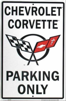 US Schild 30 x 45 cm motivgeprägt neu + ovp Corvette Parking only