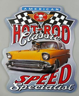 Garagen Werkstatt Schild American Hot Rod "shaped" ca. 40 x 34 cm