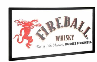 US Bar Spiegel Fireball Whiskey ca 38 x 76 cm Tastes like Heaven burn like Hell